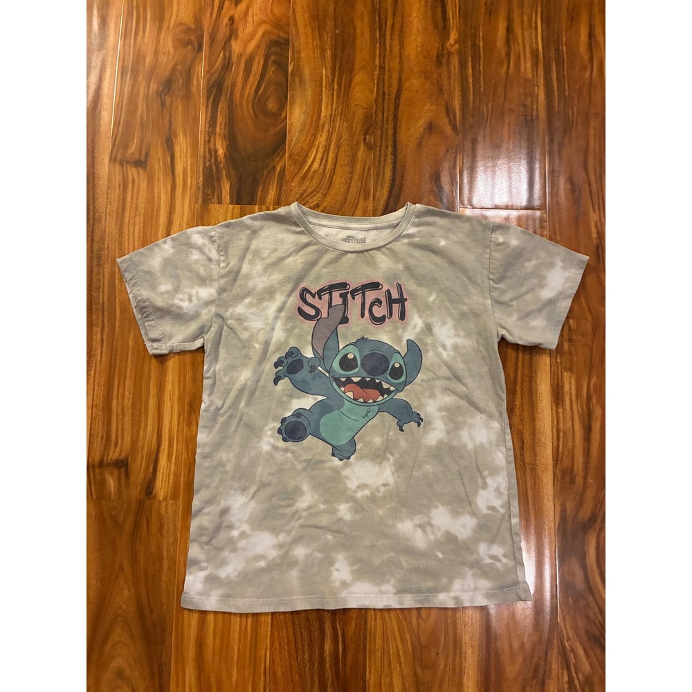 Disney Lilo & Stitch Tie Dye Graphic T-Shirt Grey  Kids Large 10/12 Crewneck